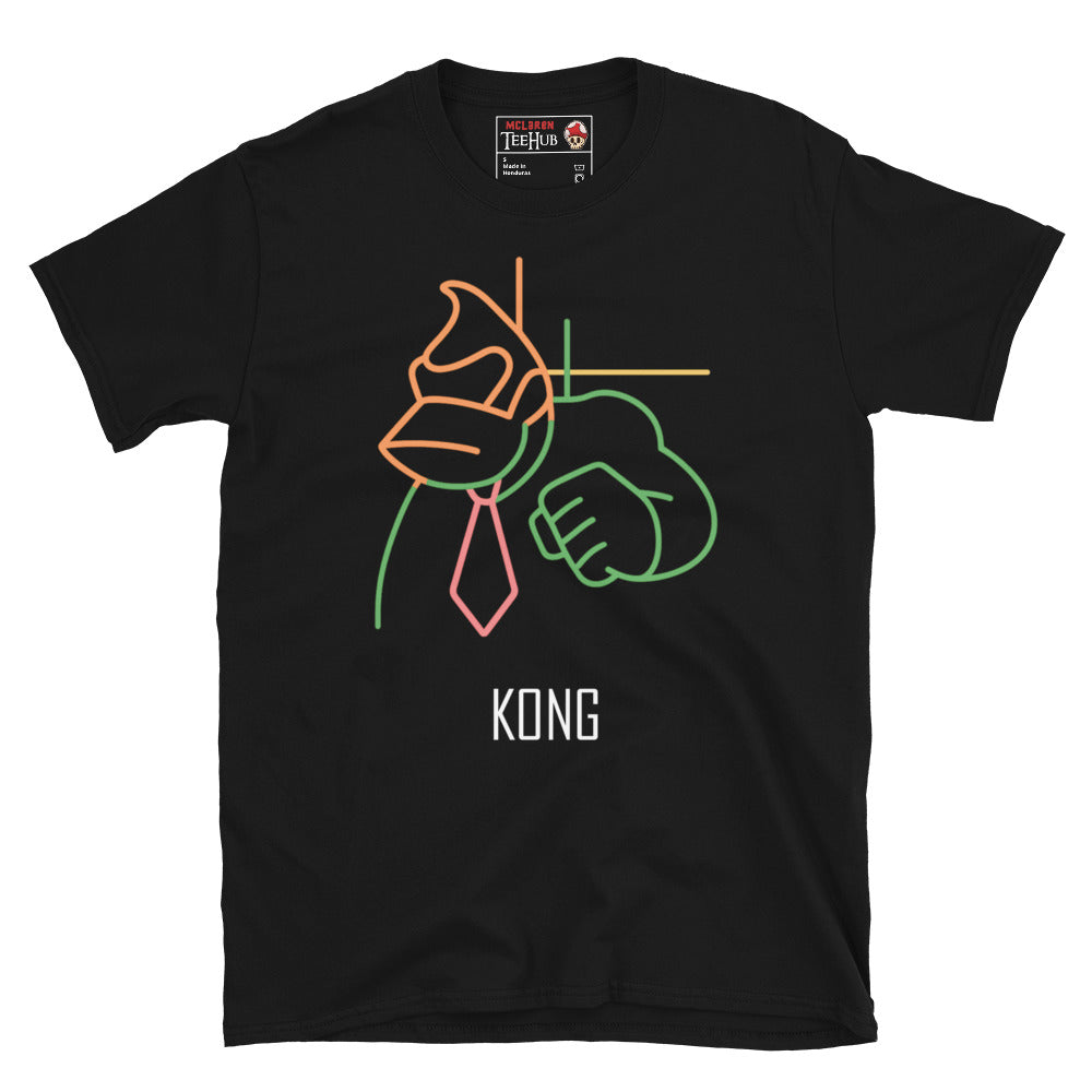 Neon Kong Line Art T-Shirt – Retro Gamer Style