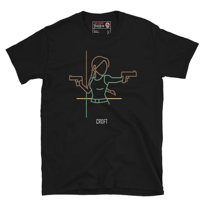 Lara Croft Minimalist T-Shirt – Tomb Raider Inspired Line Art Design