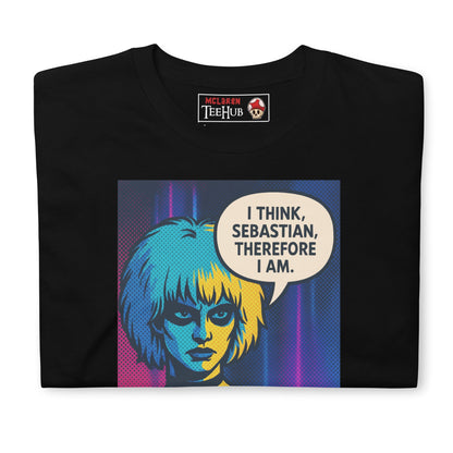 Pris T-Shirt – Blade Runner Inspired Pop Art Tee with “I Think, Sebastian” Quote