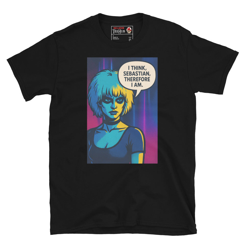 Pris T-Shirt – Blade Runner Inspired Pop Art Tee with “I Think, Sebastian” Quote