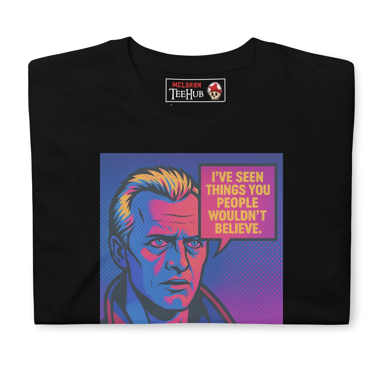Blade Runner Roy Batty "I've Seen Things" Quote T-Shirt – Retro Pop Art Style