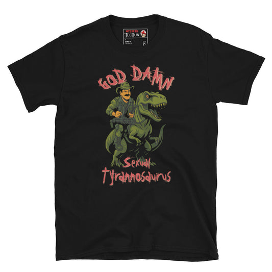 Blain “Sexual Tyrannosaurus” T-Shirt – Predator Movie Tribute Tee