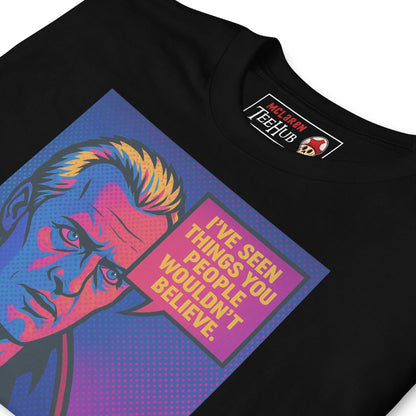 Blade Runner Roy Batty "I've Seen Things" Quote T-Shirt – Retro Pop Art Style