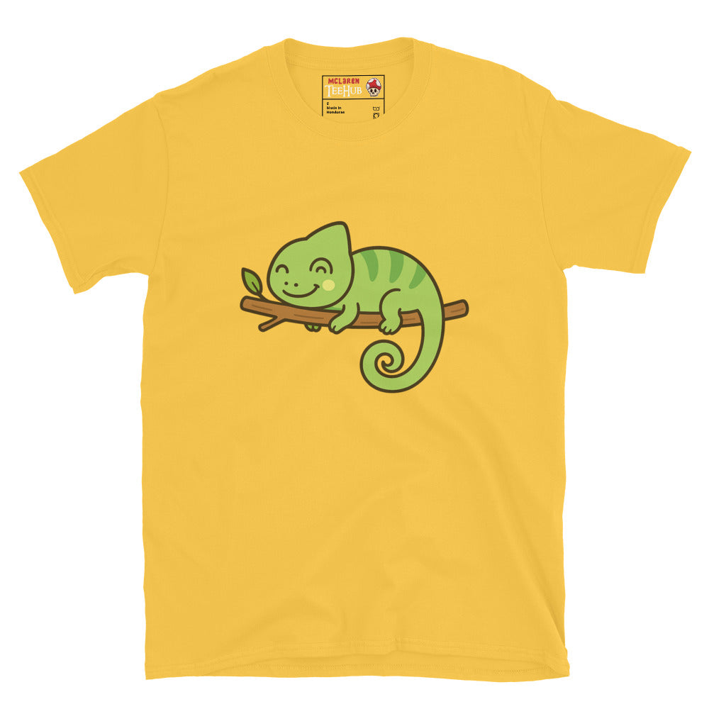 Cute Chameleon Cartoon T-Shirt – Funny Sleeping Lizard Tee