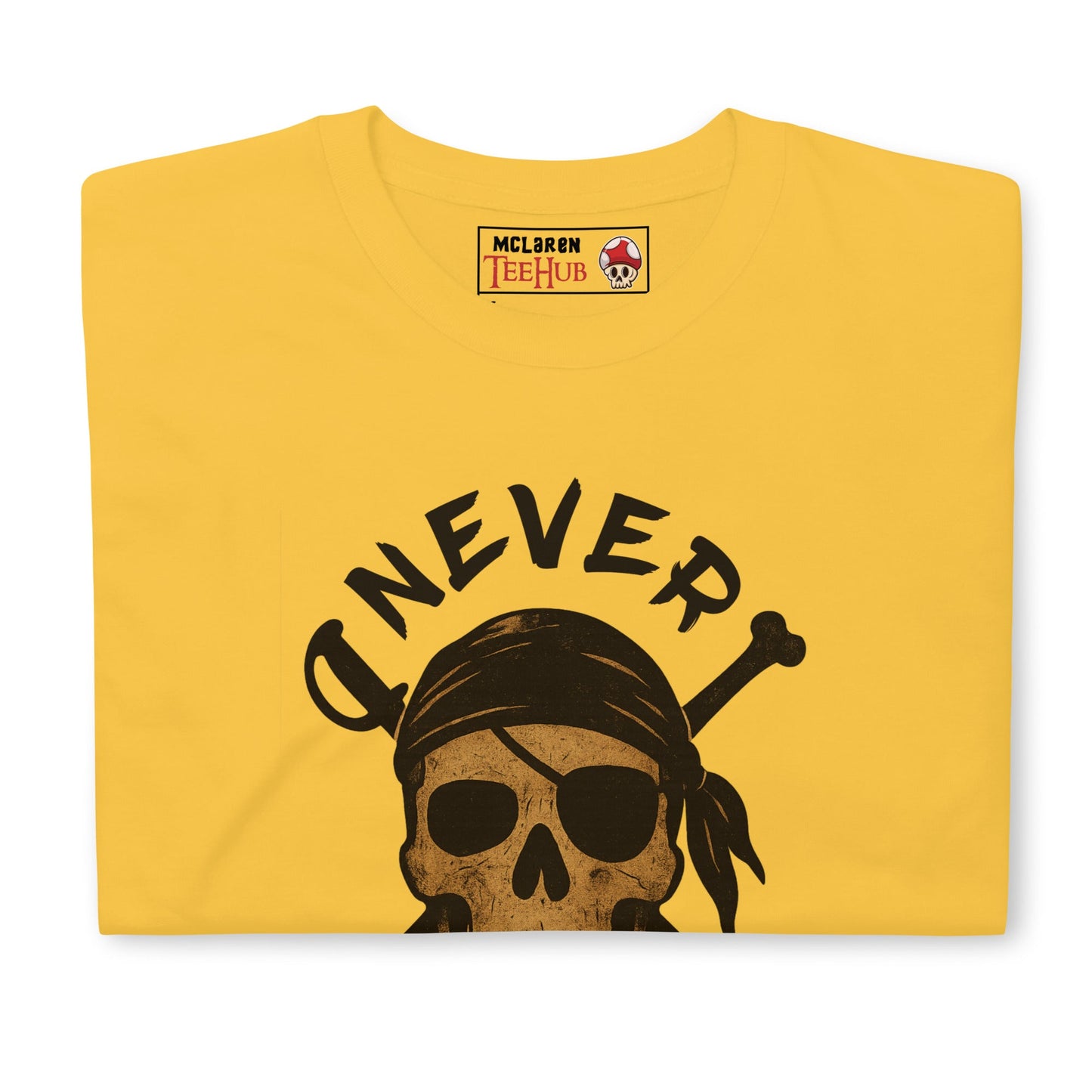 Never Say Die T-Shirt – Retro Goonies Pirate Skull Adventure Tee