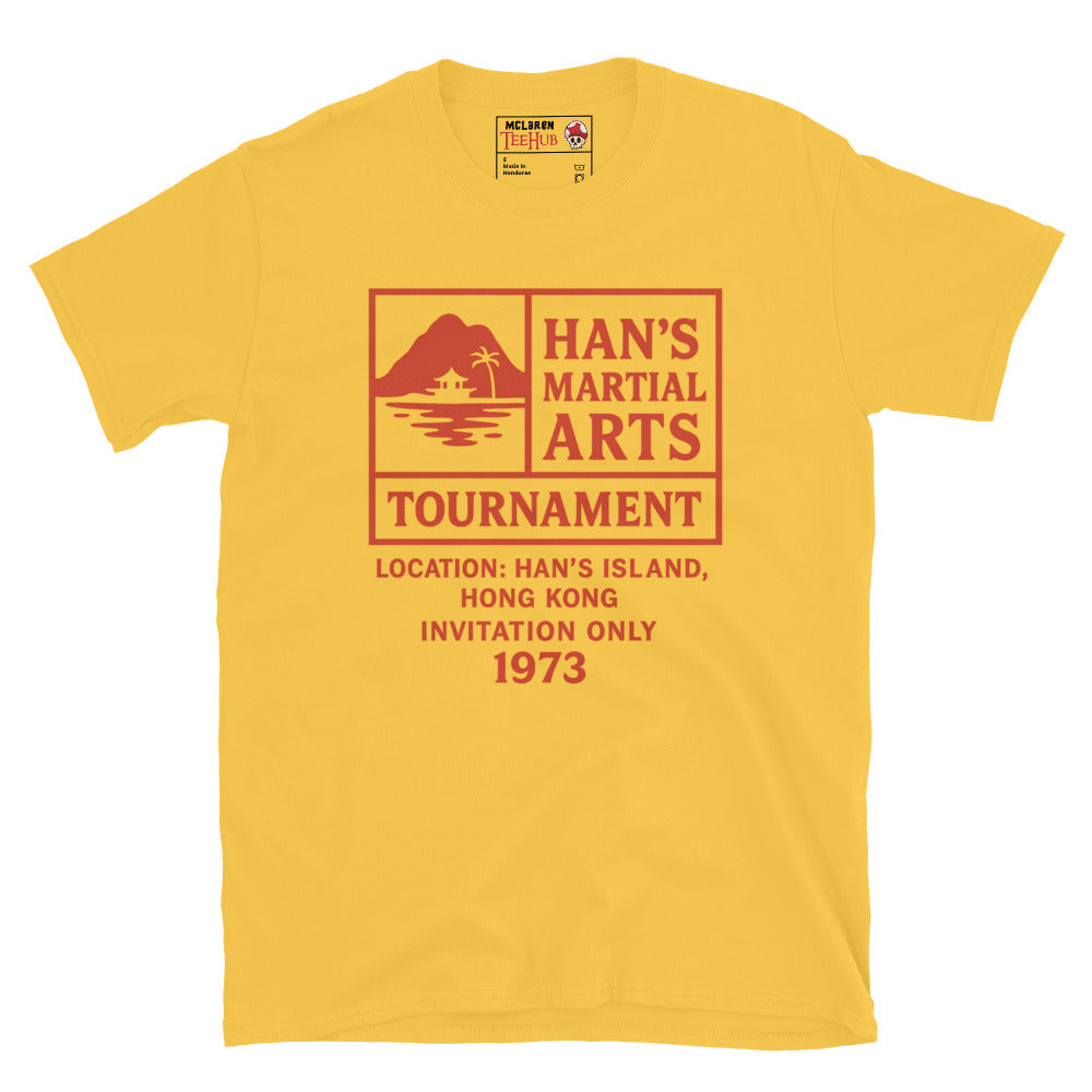 Han’s Martial Arts Tournament T-Shirt – Enter the Dragon 1973 Retro Tee