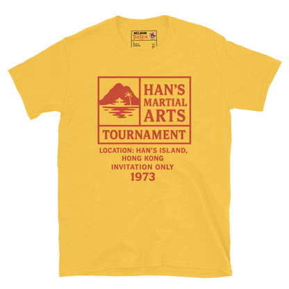 Han’s Martial Arts Tournament T-Shirt – Enter the Dragon 1973 Retro Tee