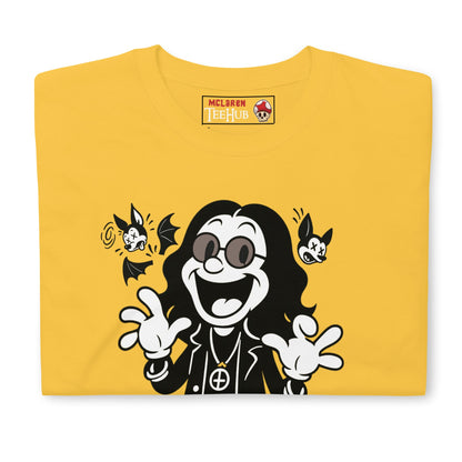 Cartoon Ozzy Osbourne Bat T-Shirt – Retro Rock Music Graphic Tee