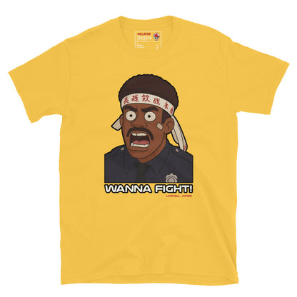 Police Academy "wanna fught, fight me" T-Shirt