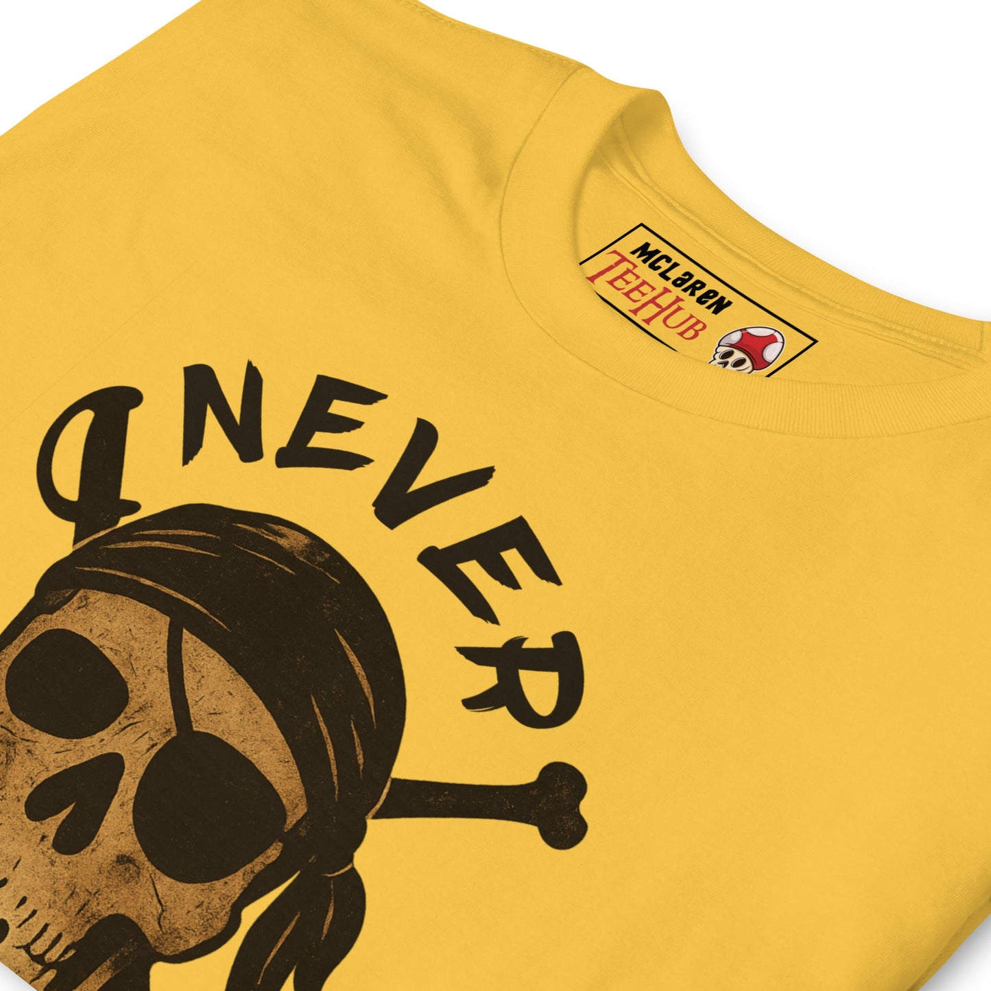 Never Say Die T-Shirt – Retro Goonies Pirate Skull Adventure Tee