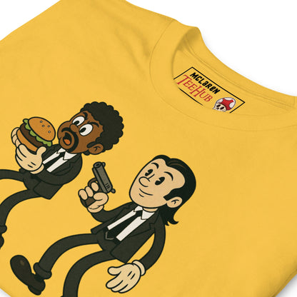 Mmm, This Is a Tasty Burger T-Shirt – Funny Pulp Fiction Cartoon Parody Tee