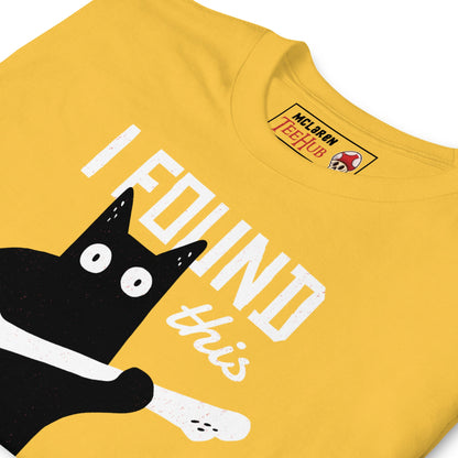 I Found This Humerus Cat T-Shirt – Funny Skeleton Pun Tee – Dark Humor Cat Lover Shirt