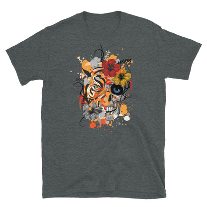Tiger skull Unisex T-Shirt, t-shirt tiger skull, skull style t-shirt, t-shirt skull style, retro style t-shirts, tshirts original design,