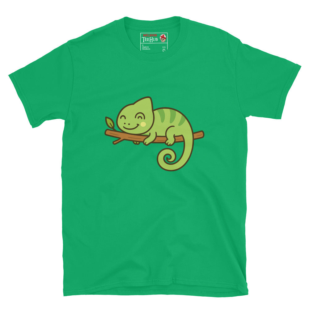 Cute Chameleon Cartoon T-Shirt – Funny Sleeping Lizard Tee