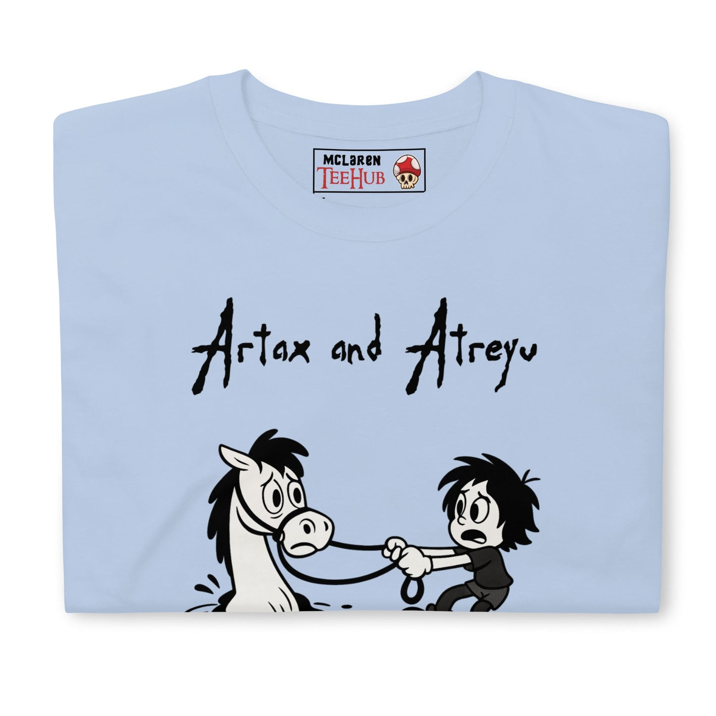 Artax & Atreyu – Swamp of Sadness Cartoon T-Shirt | NeverEnding Story Parody Tee