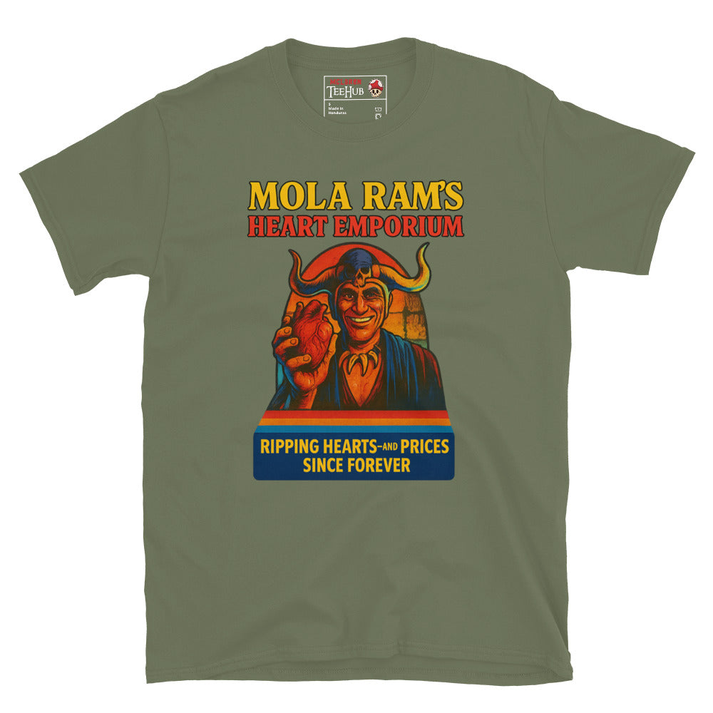 Mola Ram's Heart Emporium T-Shirt – Funny Indiana Jones Temple of Doom Parody Tee
