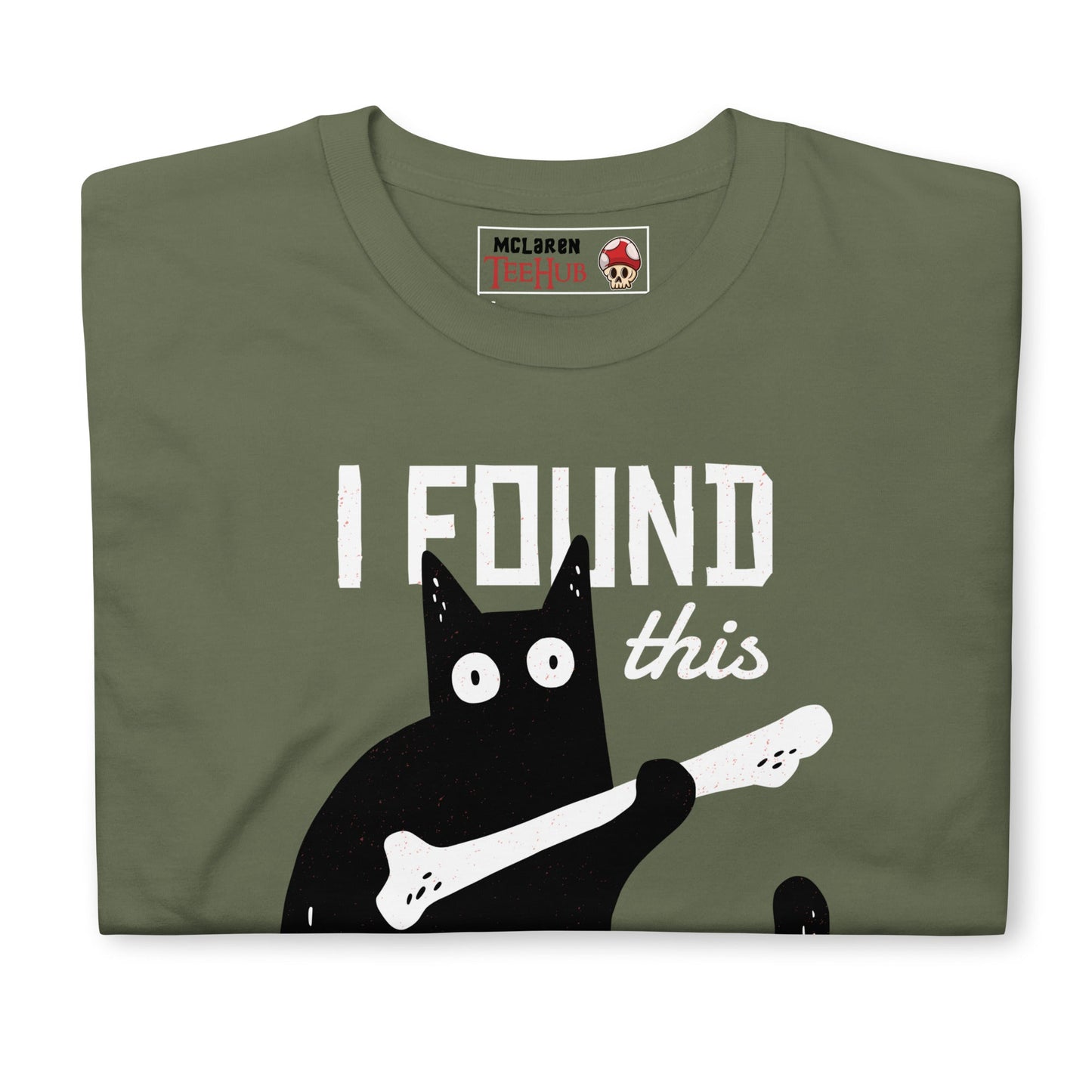 I Found This Humerus Cat T-Shirt – Funny Skeleton Pun Tee – Dark Humor Cat Lover Shirt