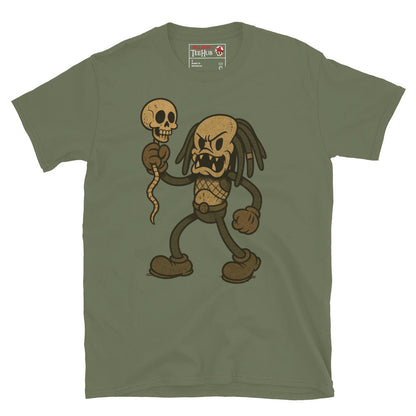 Predator Retro Cartoon T-Shirt, Rubber Hose 80s Action Movie