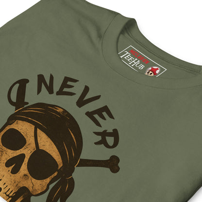Never Say Die T-Shirt – Retro Goonies Pirate Skull Adventure Tee