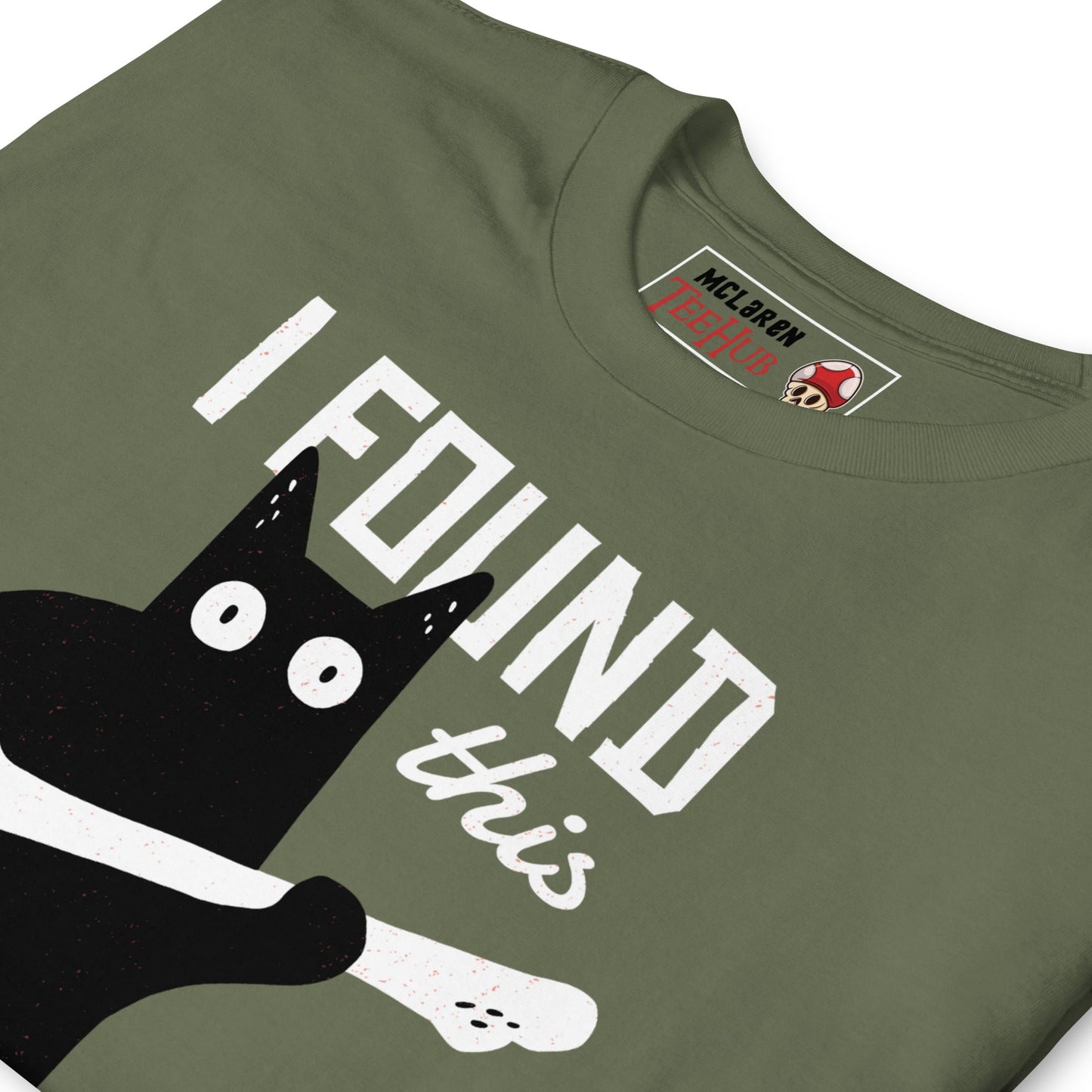 I Found This Humerus Cat T-Shirt – Funny Skeleton Pun Tee – Dark Humor Cat Lover Shirt