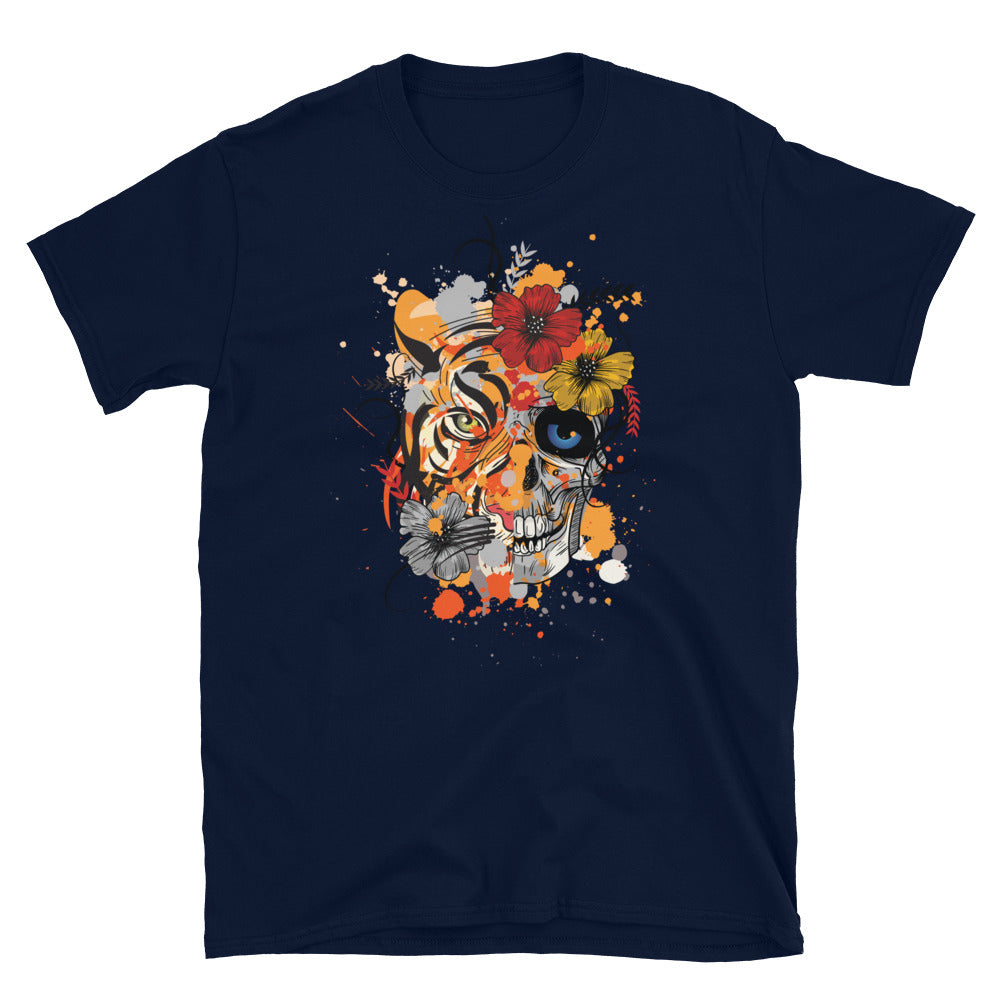 Tiger skull Unisex T-Shirt, t-shirt tiger skull, skull style t-shirt, t-shirt skull style, retro style t-shirts, tshirts original design,