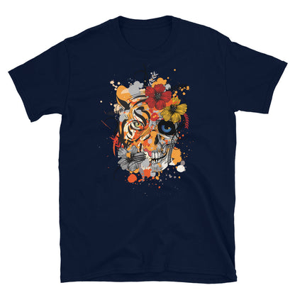 Tiger skull Unisex T-Shirt, t-shirt tiger skull, skull style t-shirt, t-shirt skull style, retro style t-shirts, tshirts original design,