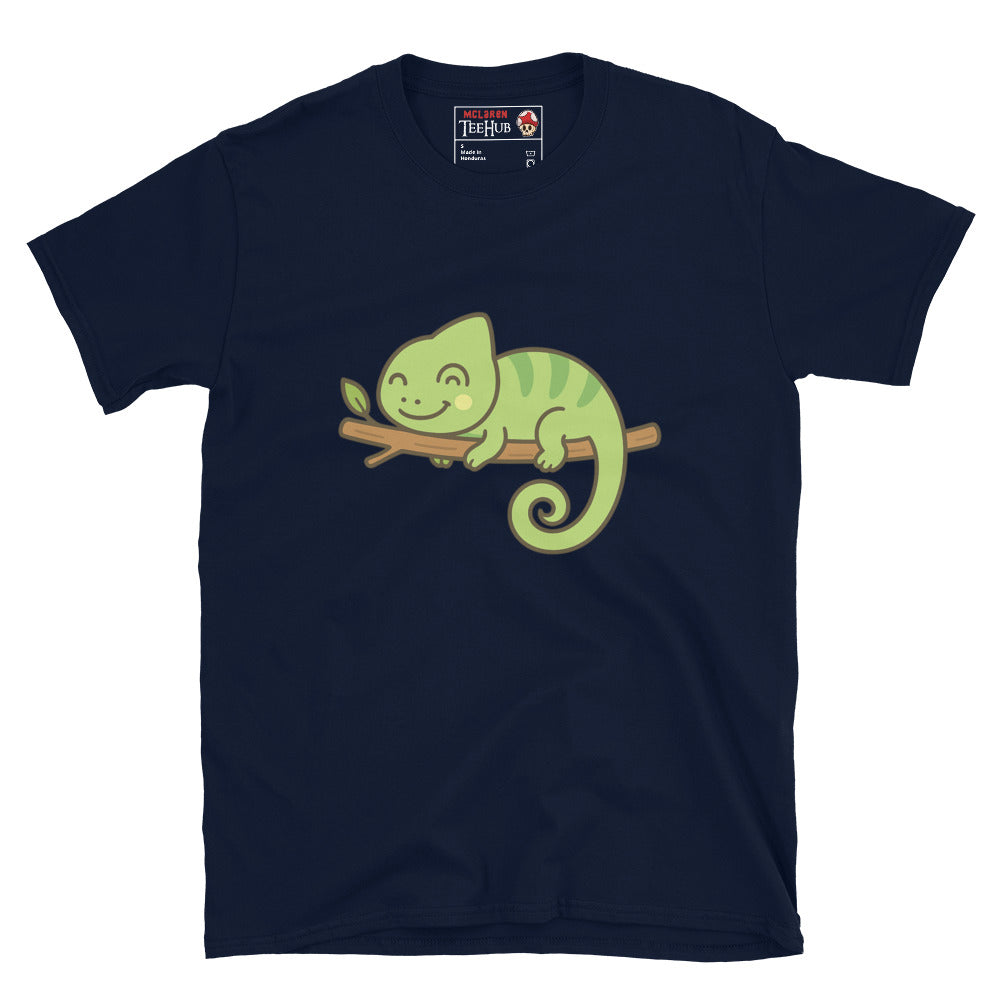 Cute Chameleon Cartoon T-Shirt – Funny Sleeping Lizard Tee