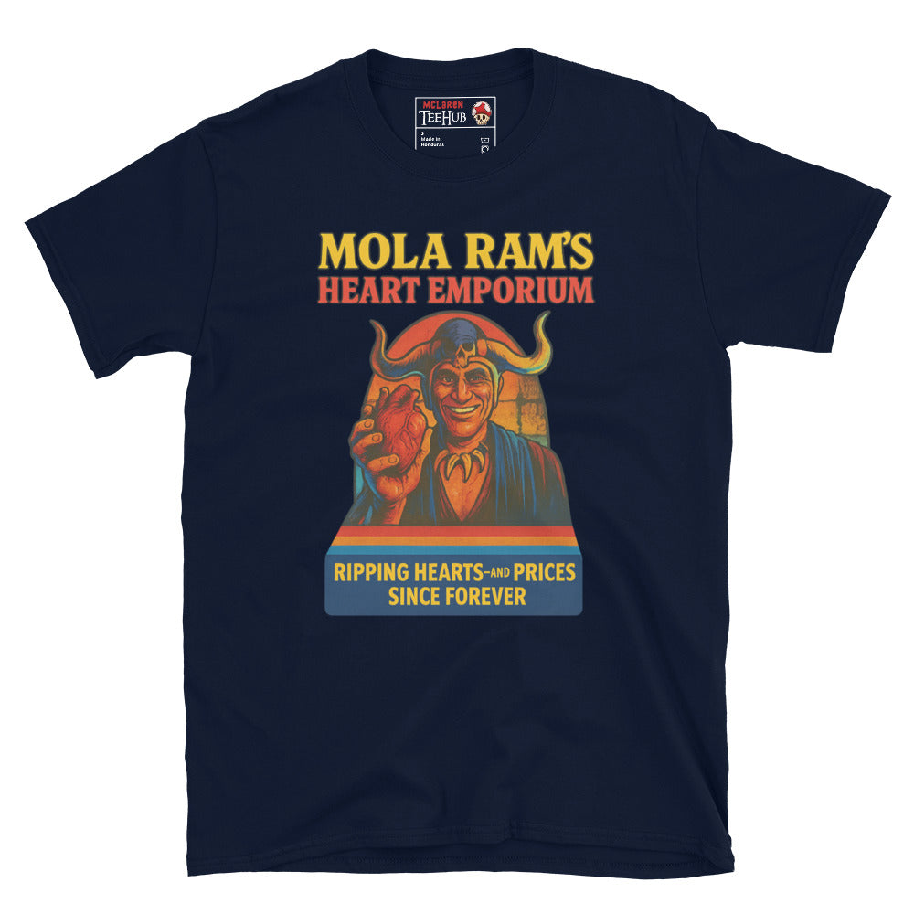 Mola Ram's Heart Emporium T-Shirt – Funny Indiana Jones Temple of Doom Parody Tee