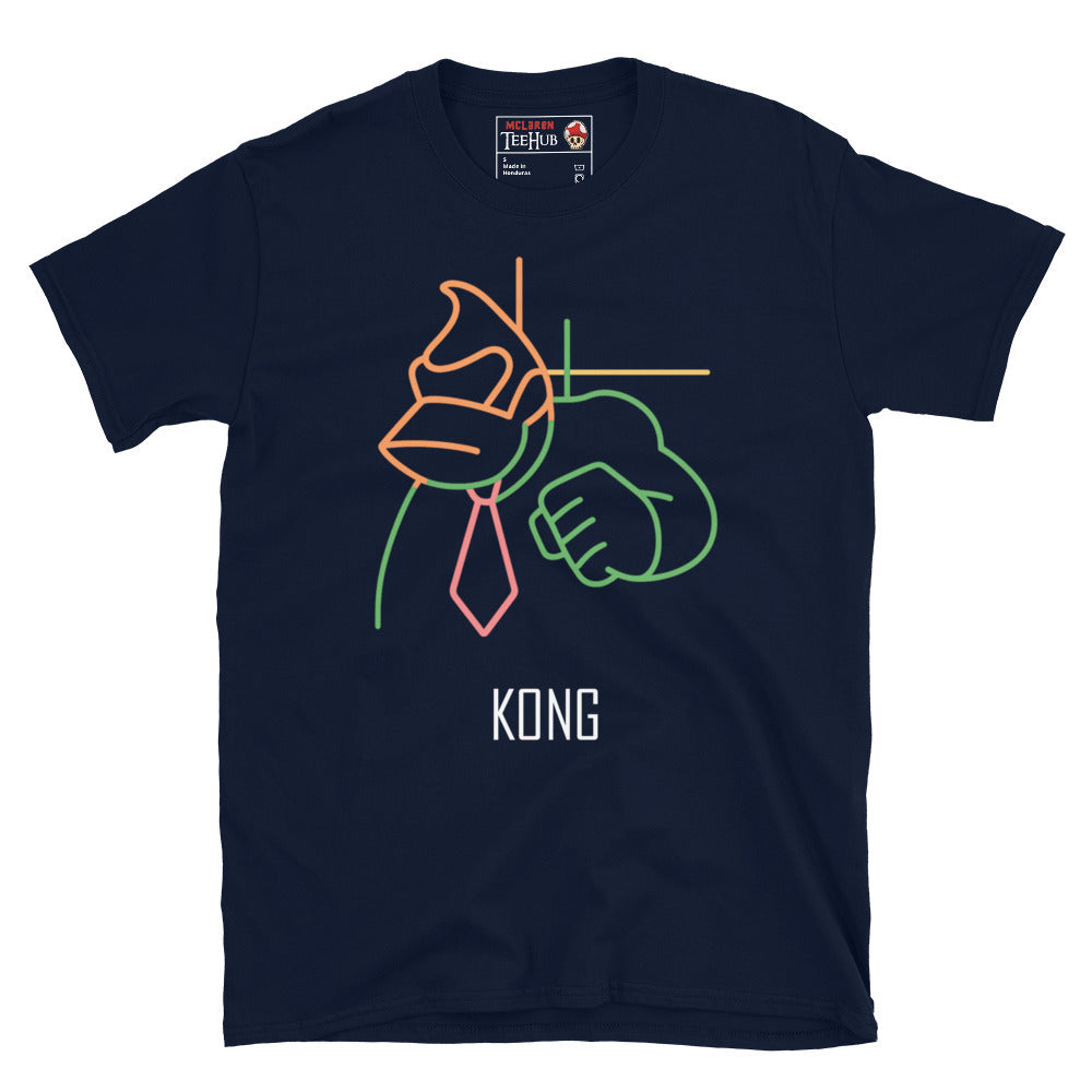 Neon Kong Line Art T-Shirt – Retro Gamer Style