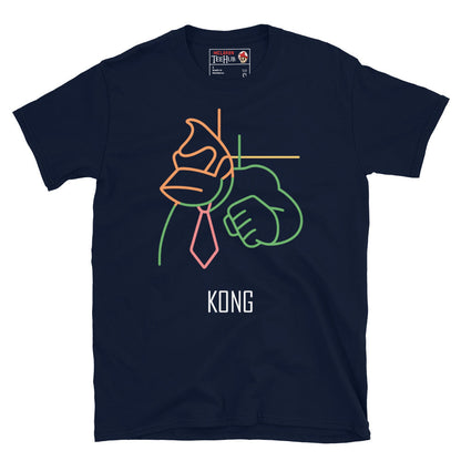 Neon Kong Line Art T-Shirt – Retro Gamer Style