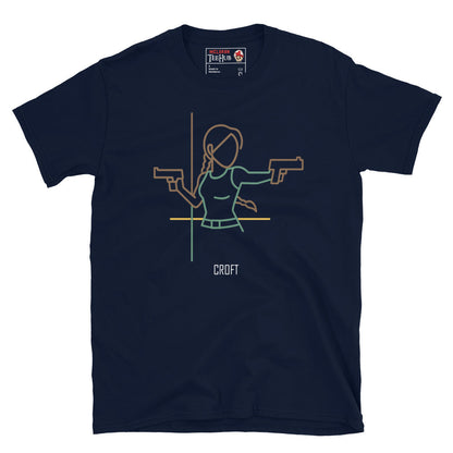 Lara Croft Minimalist T-Shirt – Tomb Raider Inspired Line Art Design
