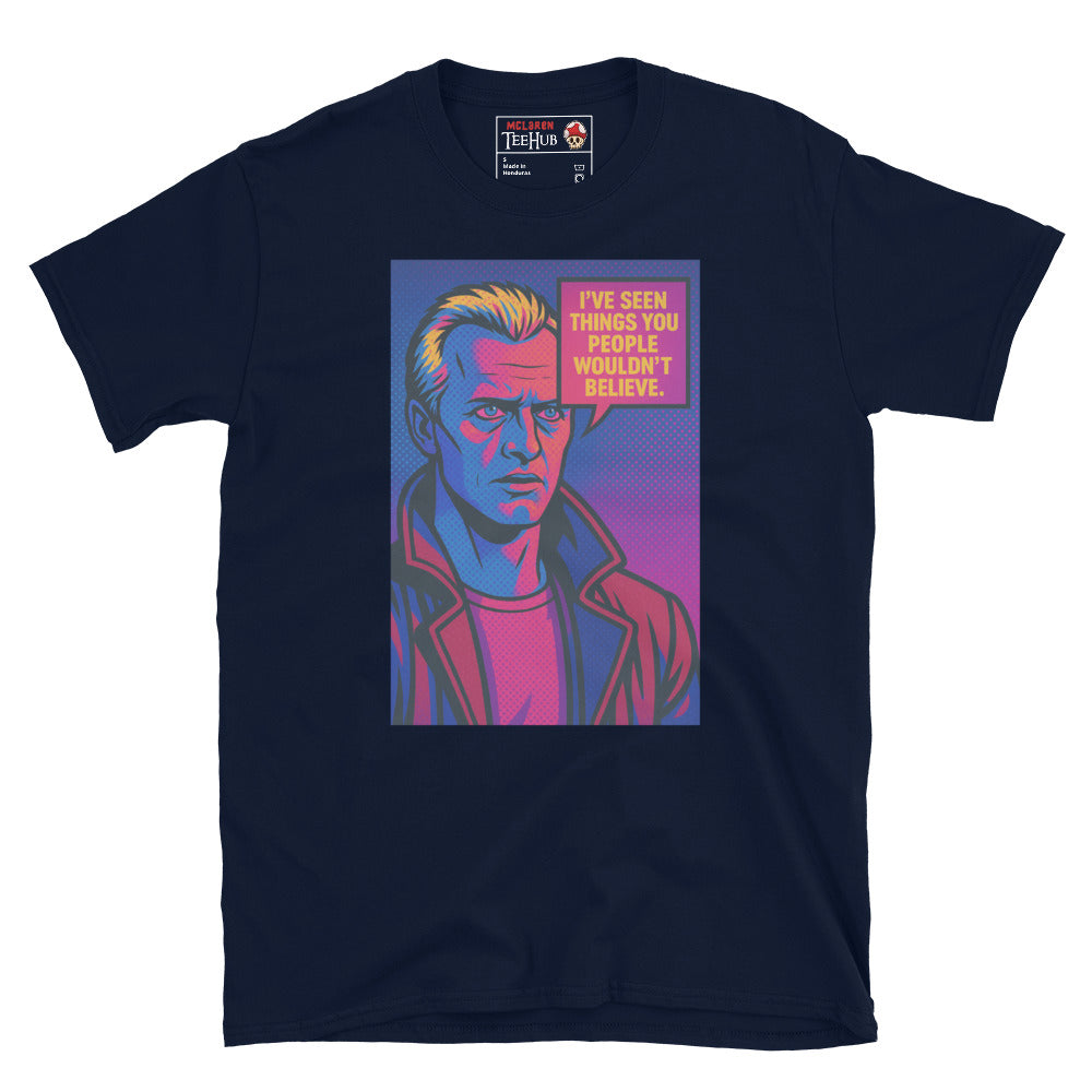 Blade Runner Roy Batty "I've Seen Things" Quote T-Shirt – Retro Pop Art Style