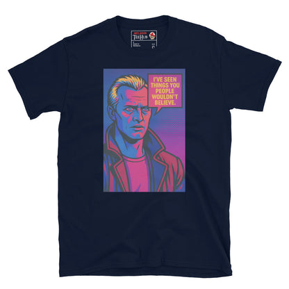 Blade Runner Roy Batty "I've Seen Things" Quote T-Shirt – Retro Pop Art Style