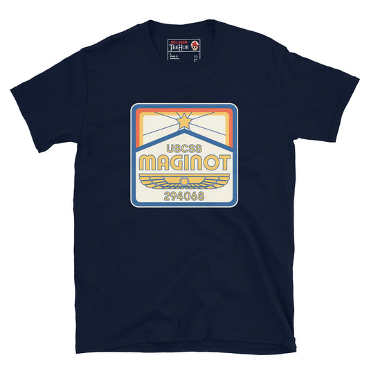 USCSS Maginot Retro Badge T-Shirt – Aliens Earth Inspired Sci-Fi Tee