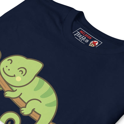 Cute Chameleon Cartoon T-Shirt – Funny Sleeping Lizard Tee