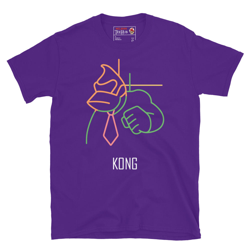 Neon Kong Line Art T-Shirt – Retro Gamer Style