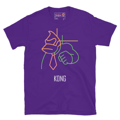 Neon Kong Line Art T-Shirt – Retro Gamer Style