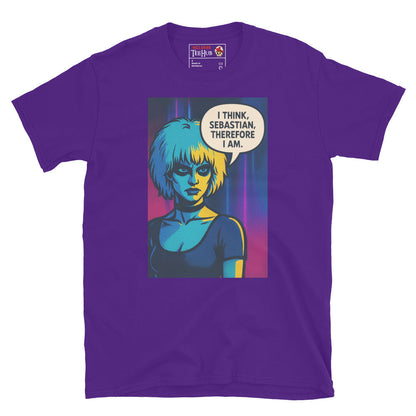 Pris T-Shirt – Blade Runner Inspired Pop Art Tee with “I Think, Sebastian” Quote