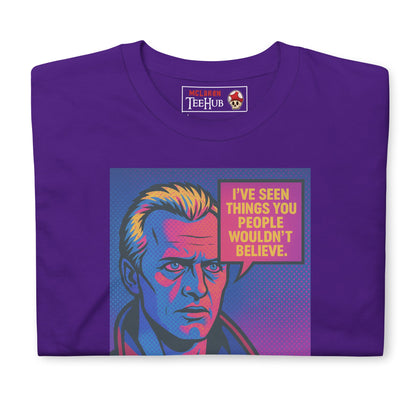 Blade Runner Roy Batty "I've Seen Things" Quote T-Shirt – Retro Pop Art Style