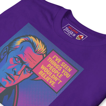 Blade Runner Roy Batty "I've Seen Things" Quote T-Shirt – Retro Pop Art Style
