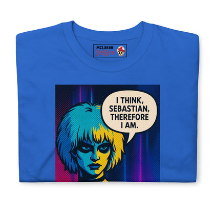 Pris T-Shirt – Blade Runner Inspired Pop Art Tee with “I Think, Sebastian” Quote