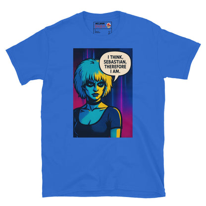 Pris T-Shirt – Blade Runner Inspired Pop Art Tee with “I Think, Sebastian” Quote