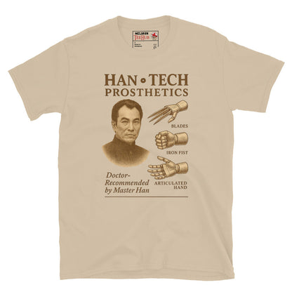 Han-Tech Prosthetics T-Shirt – Enter the Dragon Funny Martial Arts Parody Tee