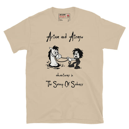 Artax & Atreyu – Swamp of Sadness Cartoon T-Shirt | NeverEnding Story Parody Tee