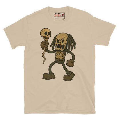 Predator Retro Cartoon T-Shirt, Rubber Hose 80s Action Movie