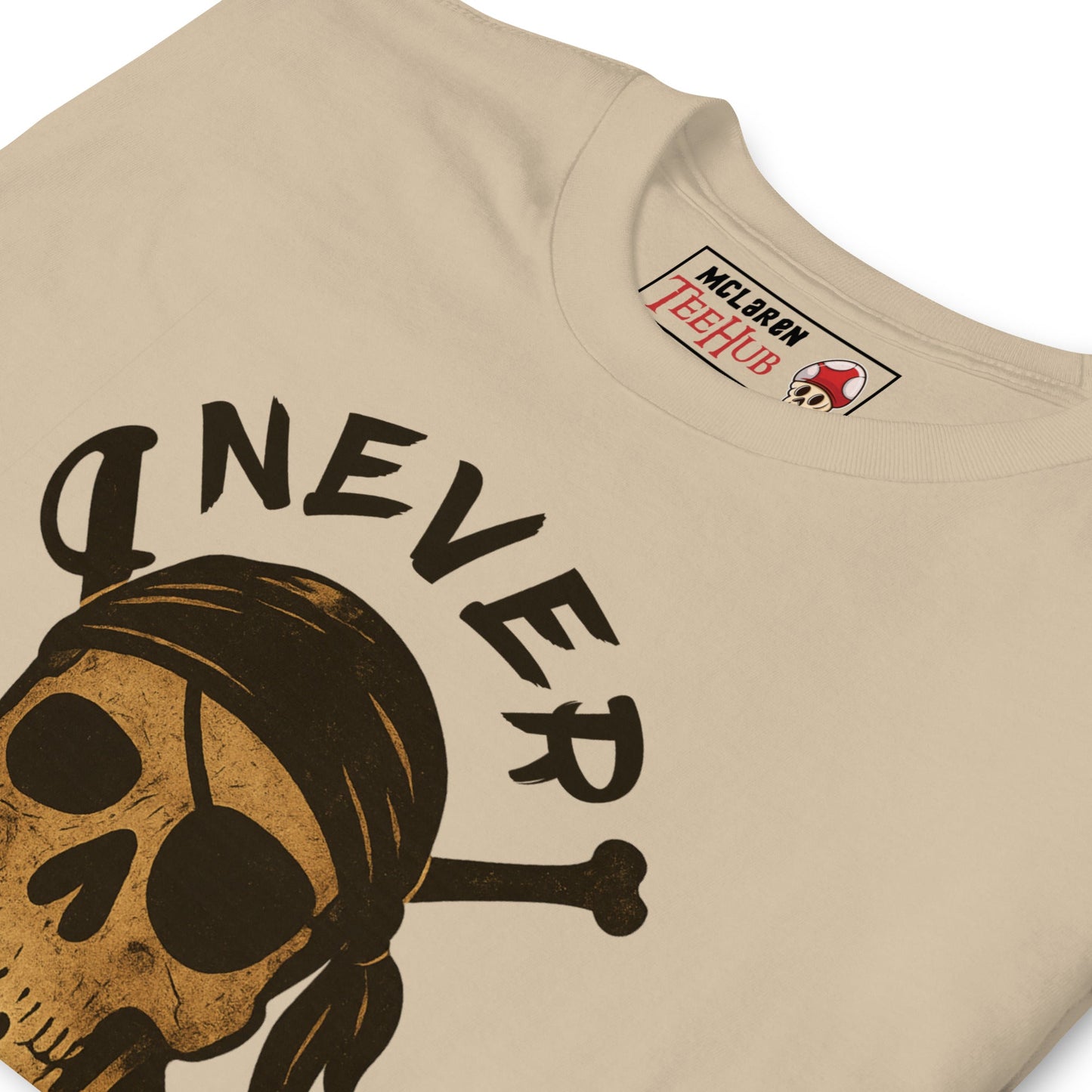 Never Say Die T-Shirt – Retro Goonies Pirate Skull Adventure Tee