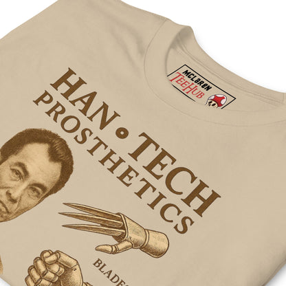Han-Tech Prosthetics T-Shirt – Enter the Dragon Funny Martial Arts Parody Tee