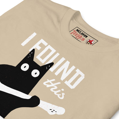 I Found This Humerus Cat T-Shirt – Funny Skeleton Pun Tee – Dark Humor Cat Lover Shirt