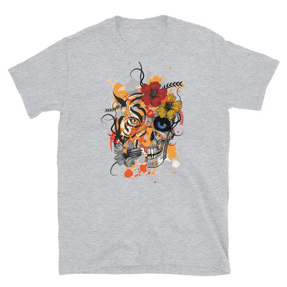 Tiger skull Unisex T-Shirt, t-shirt tiger skull, skull style t-shirt, t-shirt skull style, retro style t-shirts, tshirts original design,