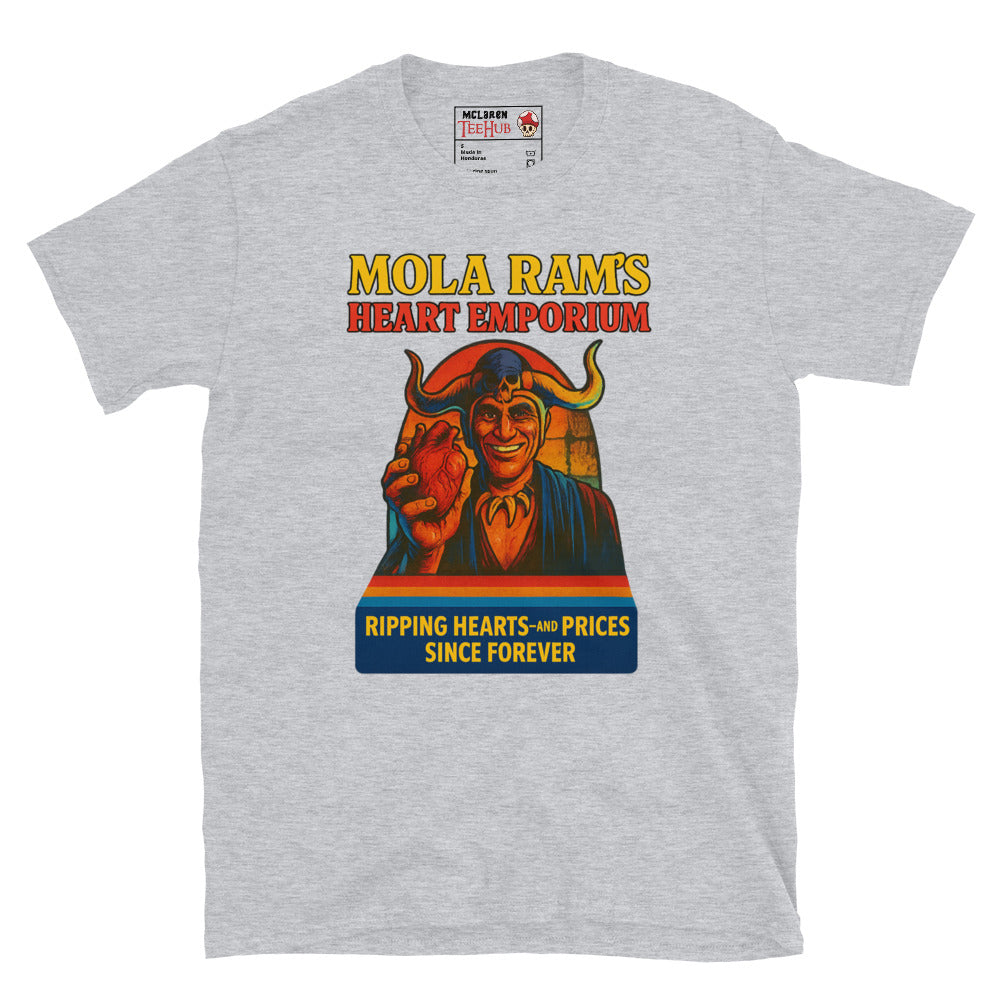 Mola Ram's Heart Emporium T-Shirt – Funny Indiana Jones Temple of Doom Parody Tee
